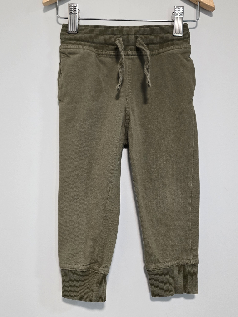 H&M Olive Green Kids Drawstring Joggers Cotton.